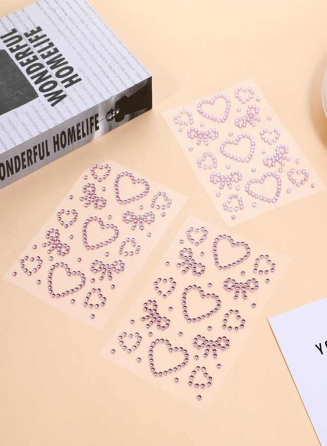 Aeaocvo 3 Sheets Heart Face Gems Stickers, Self Adhesive Rhinestone Pearl Stickers, Face Jewels for Women, Faces Rhinestones for Faces Eye Makeup Nail Body Crafts - Image 4